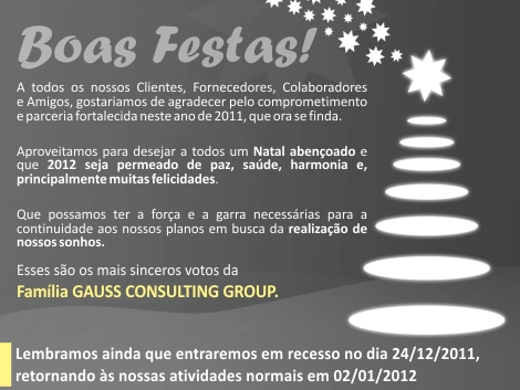 A Gauss Consulting Group deseja a todos um excelente 2012!
